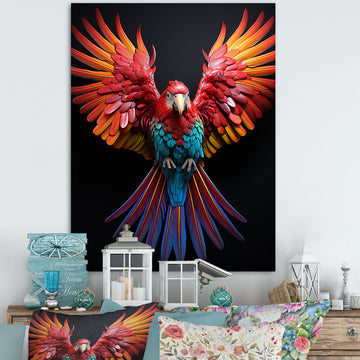 Parrot S Whimsical Wings - Parrot Canvas Wall Art
